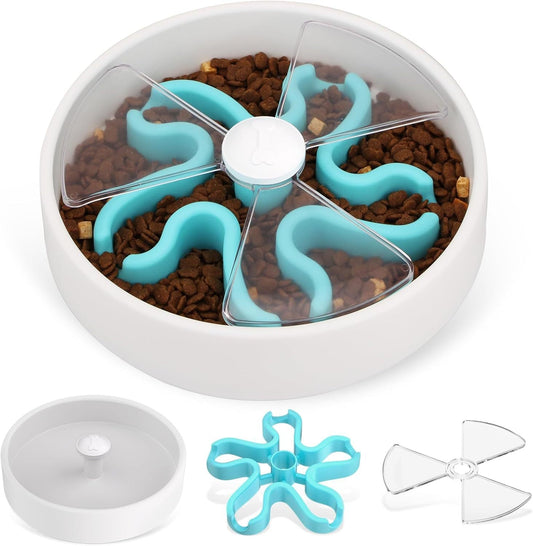 JMT-098570 Interactive Slow Feeder Dog Bowl with Maze Design - Non-Slip Puzzle Feeder for Dry, Wet, and Raw Food