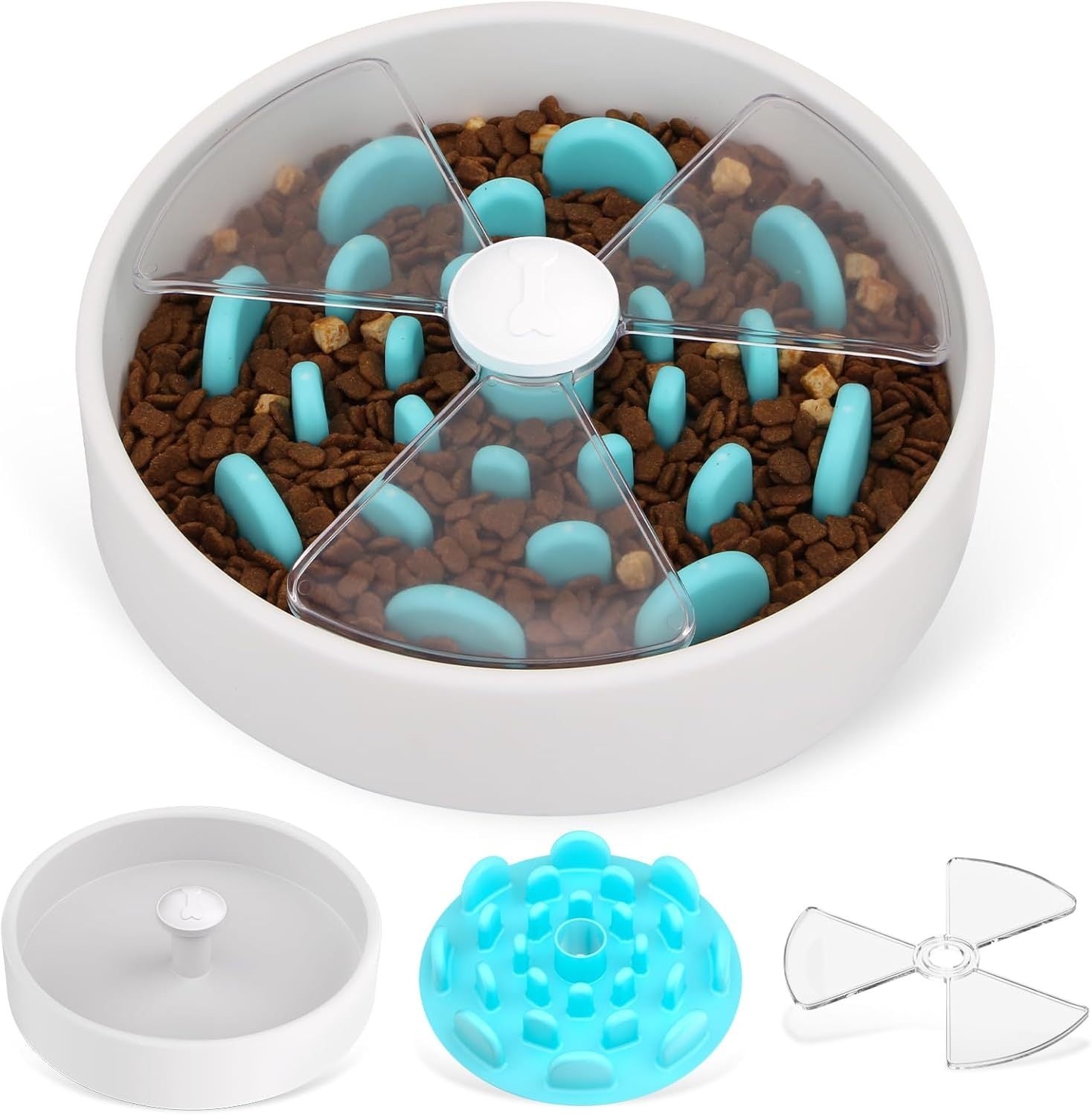 JMT-098570 Interactive Slow Feeder Dog Bowl with Maze Design - Non-Slip Puzzle Feeder for Dry, Wet, and Raw Food