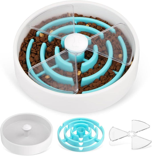 JMT-098570 Interactive Slow Feeder Dog Bowl with Maze Design - Non-Slip Puzzle Feeder for Dry, Wet, and Raw Food