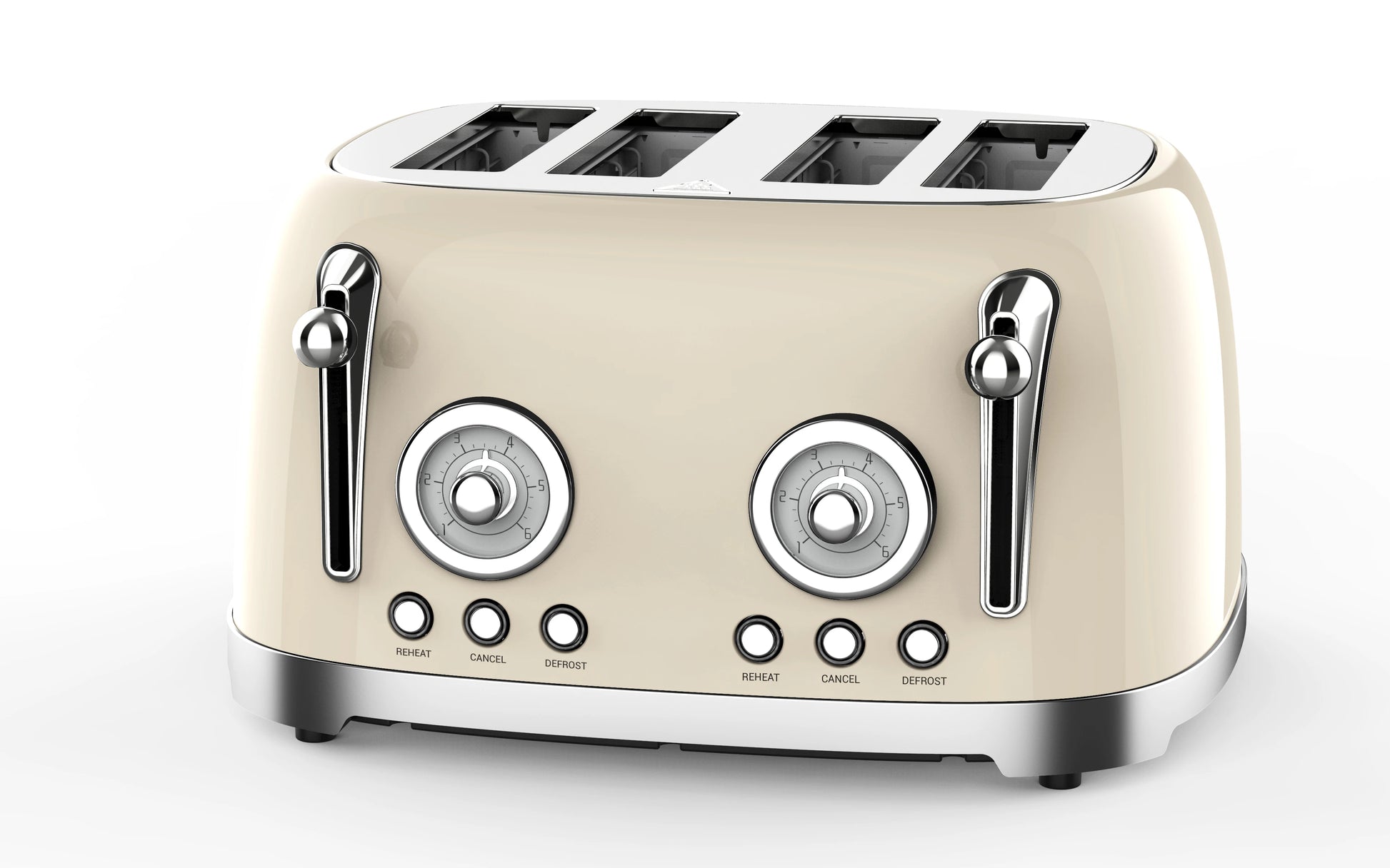 JMT-099210 Retro 4-Slice Stainless Steel Electric Toaster with Reheat Function