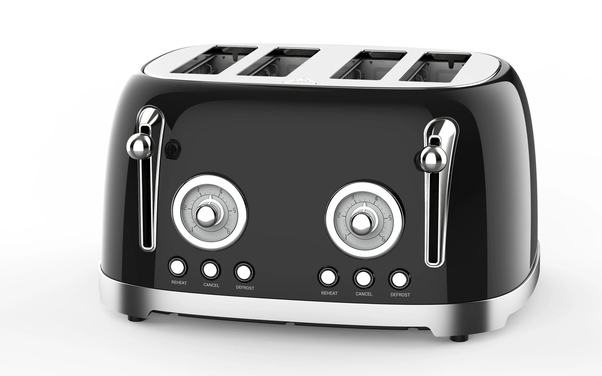 JMT-099210 Retro 4-Slice Stainless Steel Electric Toaster with Reheat Function