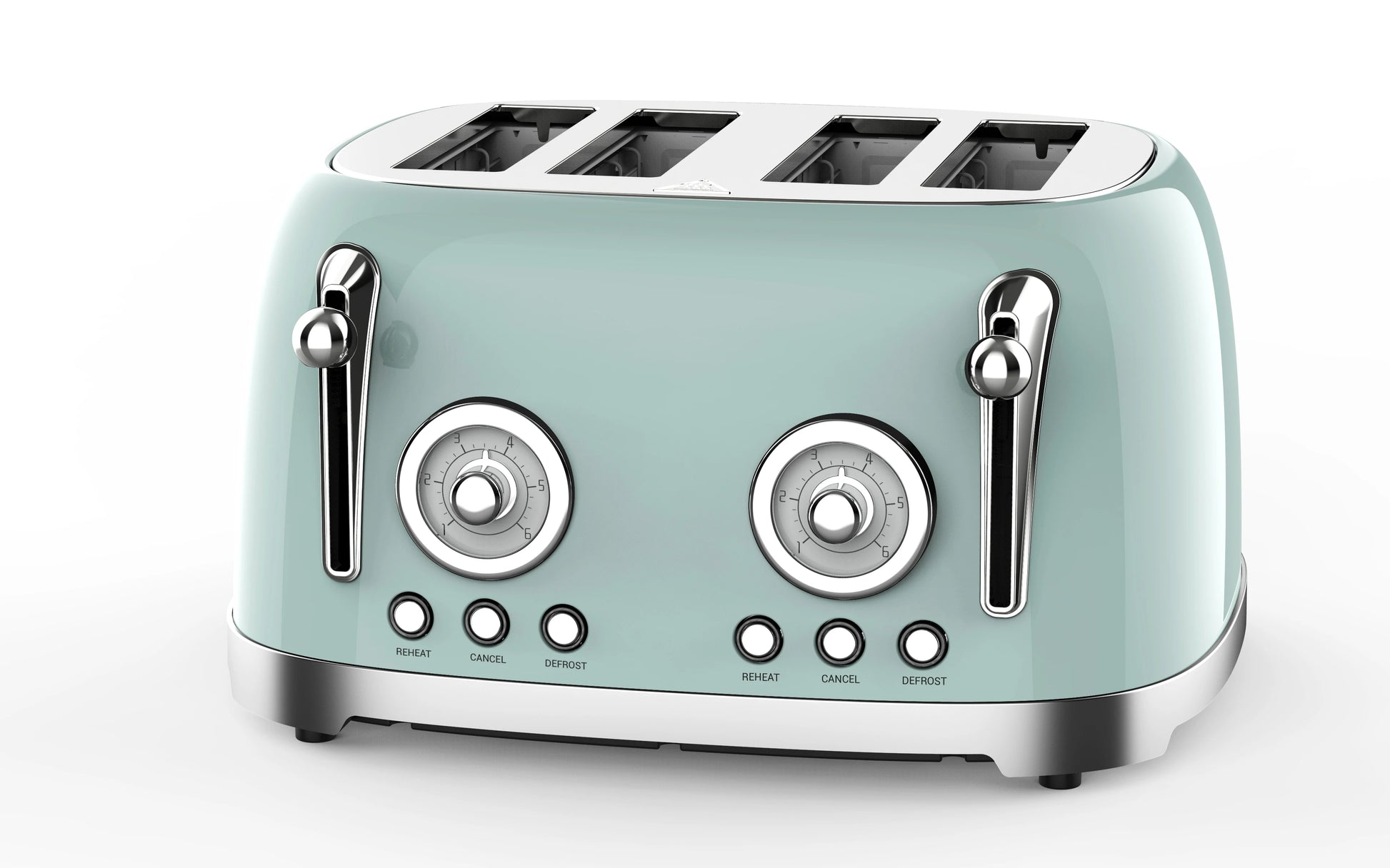 JMT-099210 Retro 4-Slice Stainless Steel Electric Toaster with Reheat Function
