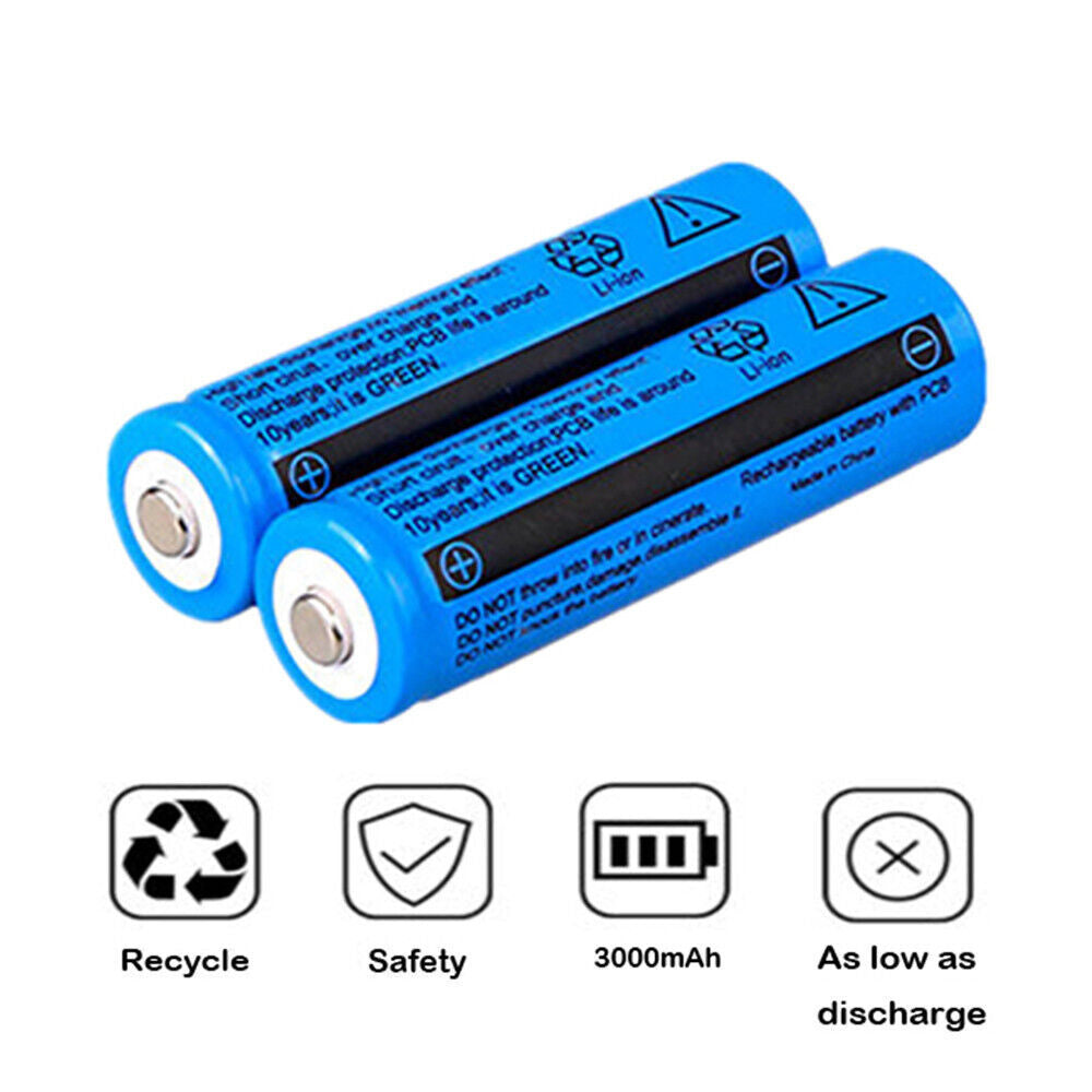 JMT-099722 3000mAh 3.7V Li-ion Rechargeable Battery with USB Charger for Flashlights and Portable Devices