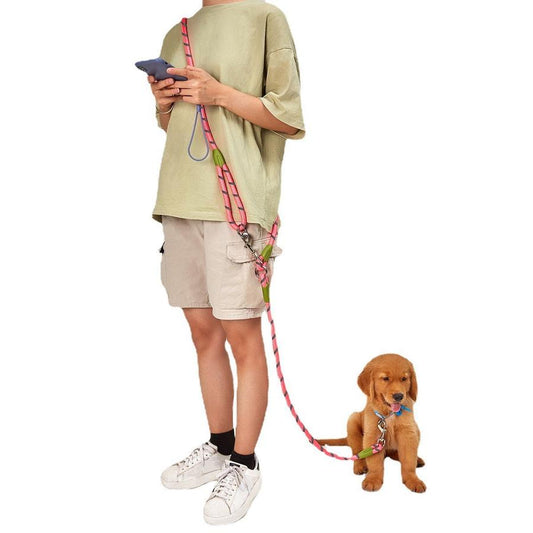 JMT-100042 Reflective Nylon Dog Leash for Outdoor Walking - Multiple Color Options Available