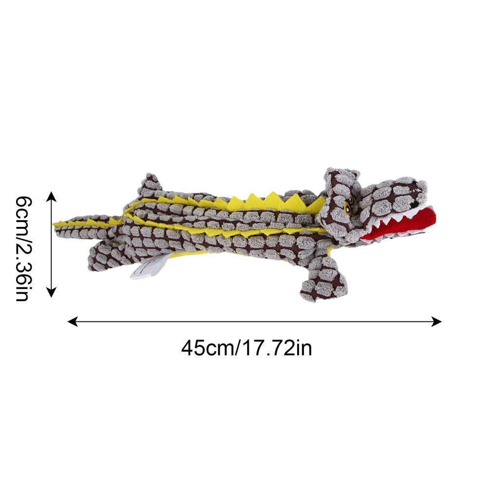 JMT-100682 Durable Plush Dog Toy in Crocodile Shape with Squeaker for Small and Large Dogs