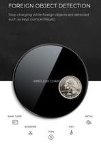 JMT-100874 Mirror Round Wireless Charger - 5W Acrylic, Micro USB, Private Mode, Lightweight Design