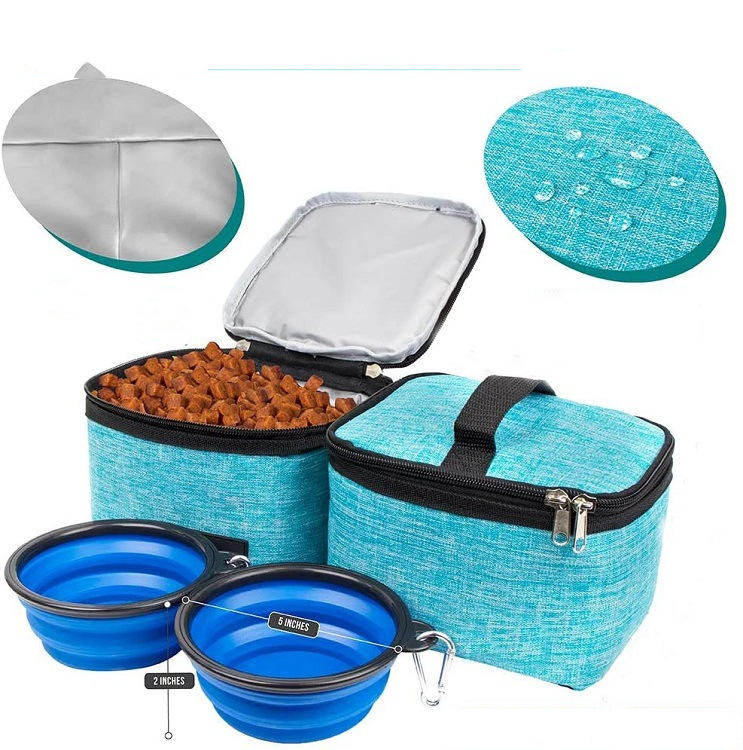 JMT-100938 Portable Pet Travel Lunch Bag with Foldable Bowl and Food Storage Compartment