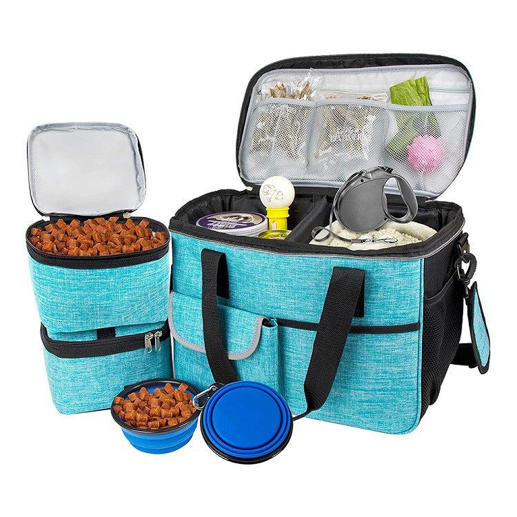 JMT-100938 Portable Pet Travel Lunch Bag with Foldable Bowl and Food Storage Compartment