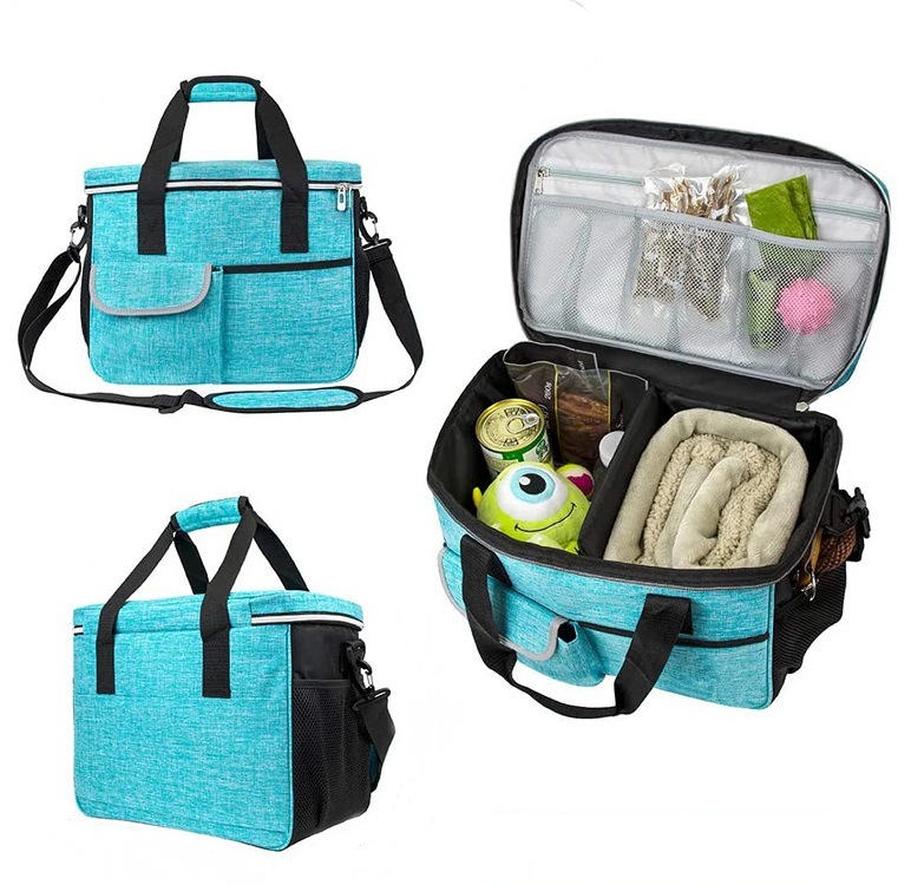 JMT-100938 Portable Pet Travel Lunch Bag with Foldable Bowl and Food Storage Compartment