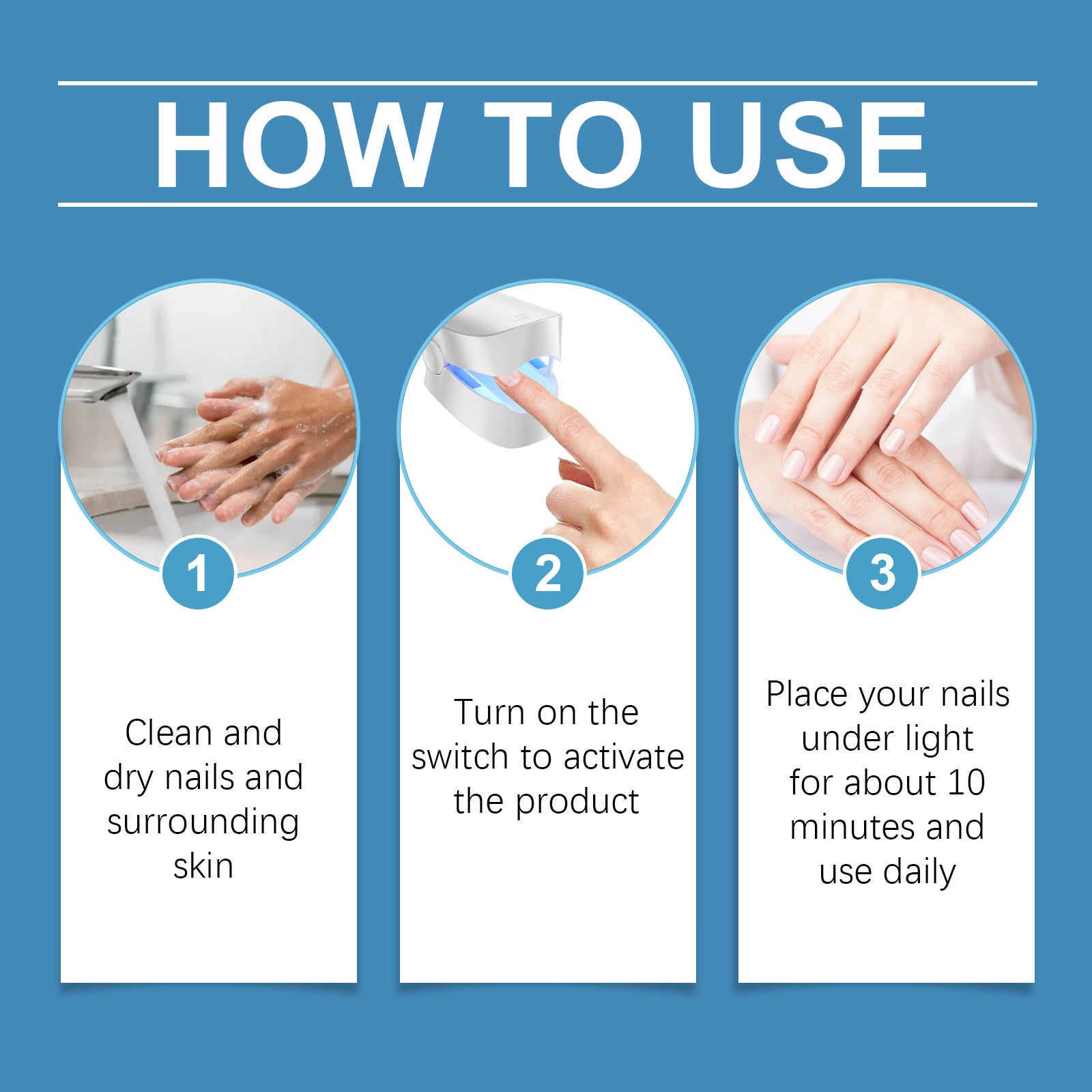 JMT-101002 Nail Repair Device for Gentle Treatment of Damaged Nails and Surface Care