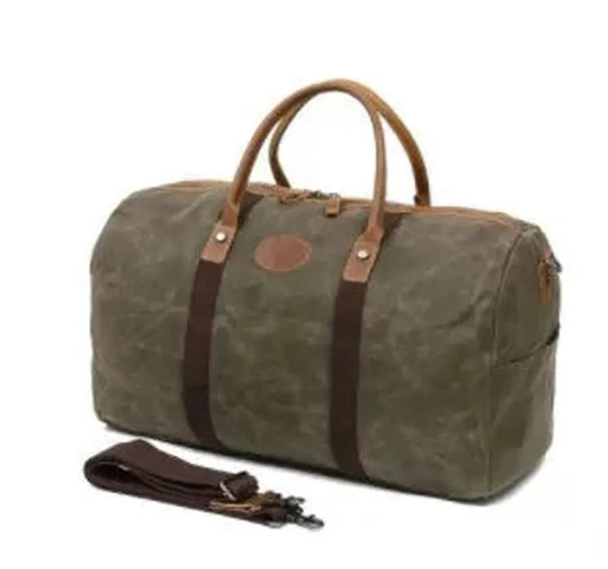 JMT-101066 Waxed Canvas Weekend Travel Duffle Bag