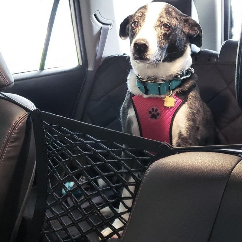 JMT-101706 Car Pet Isolation Net - Oxford Cloth Back Seat Barrier for Pet Safety - Black - Compact & Lightweight Design