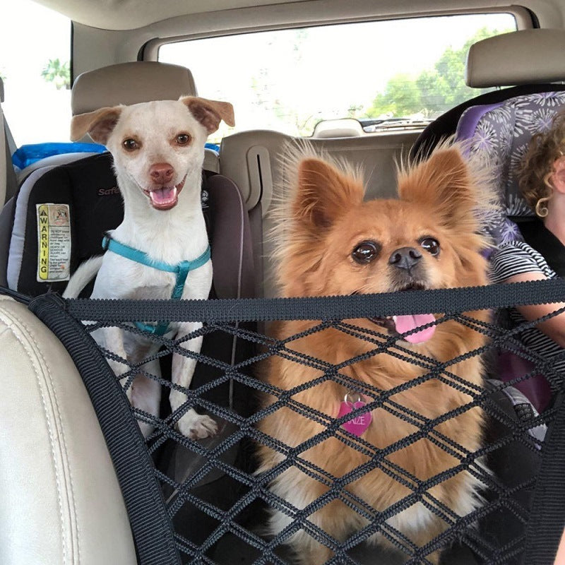JMT-101706 Car Pet Isolation Net - Oxford Cloth Back Seat Barrier for Pet Safety - Black - Compact & Lightweight Design
