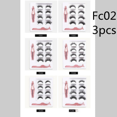 JMT-101962 3 Pairs of Magnetic False Eyelashes with Liquid Eyeliner and 3D Technology