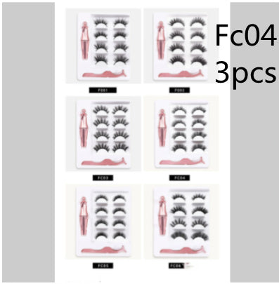 JMT-101962 3 Pairs of Magnetic False Eyelashes with Liquid Eyeliner and 3D Technology