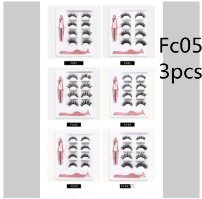 JMT-101962 3 Pairs of Magnetic False Eyelashes with Liquid Eyeliner and 3D Technology