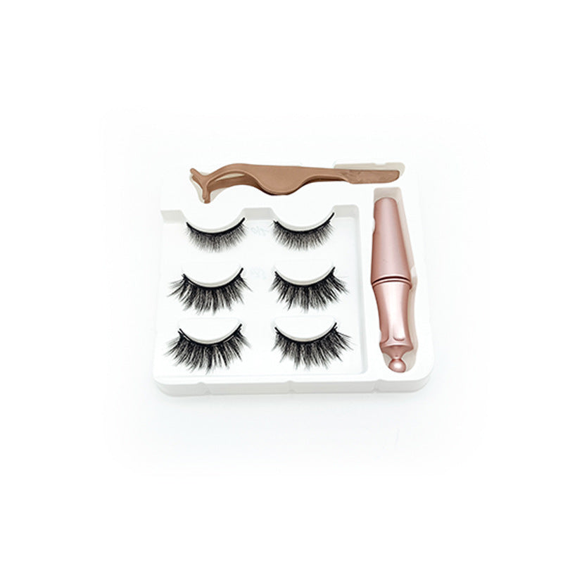 JMT-101962 3 Pairs of Magnetic False Eyelashes with Liquid Eyeliner and 3D Technology