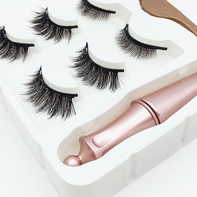 JMT-101962 3 Pairs of Magnetic False Eyelashes with Liquid Eyeliner and 3D Technology