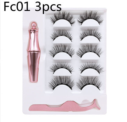 JMT-101962 3 Pairs of Magnetic False Eyelashes with Liquid Eyeliner and 3D Technology