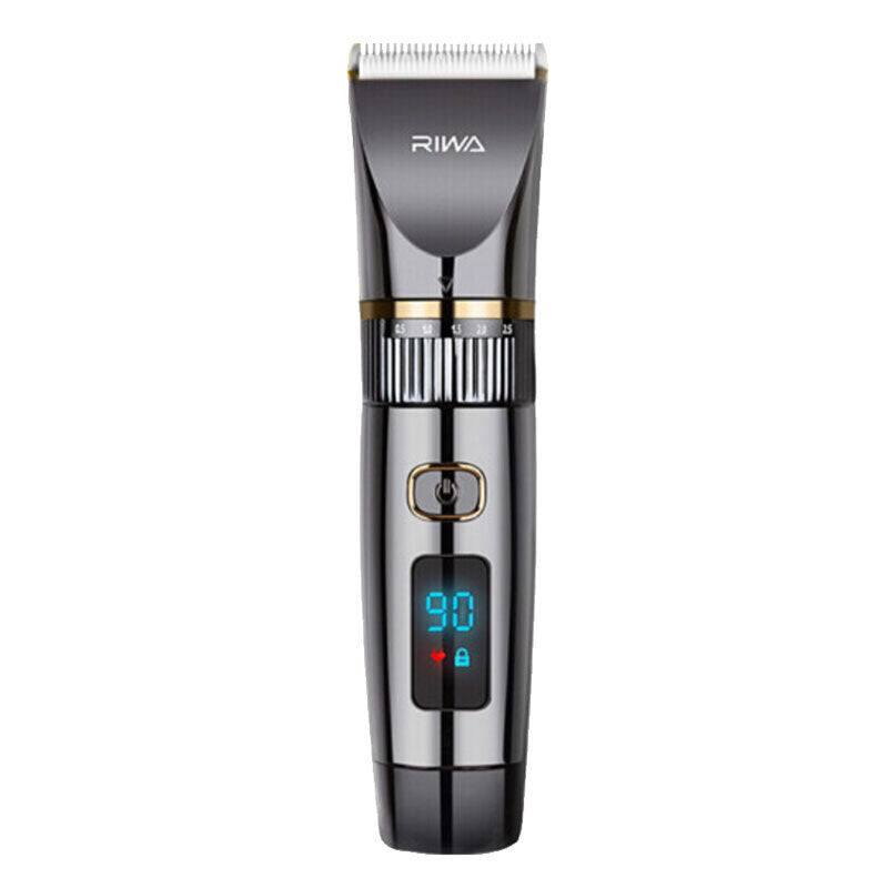 JMT-102090 Electric Hair Clipper with Titanium and Ceramic Blades, Waterproof Design, LED Display, and Rechargeable Battery