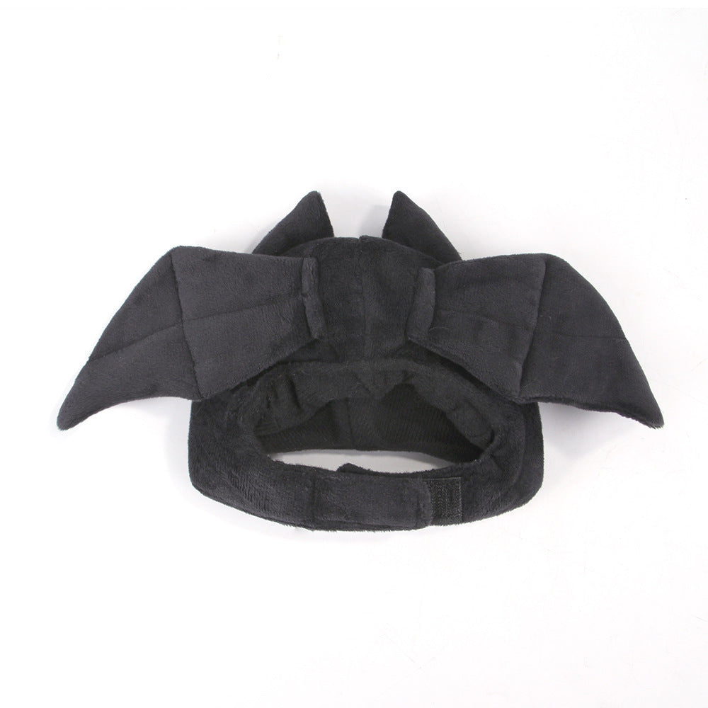 JMT-102666 Cartoon Black Bat Hat for Cats and Dogs - Wool Headdress Costume for All Seasons