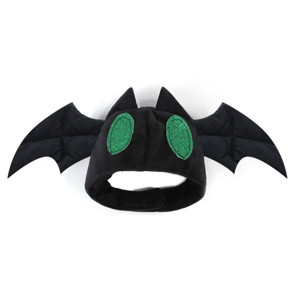 JMT-102666 Cartoon Black Bat Hat for Cats and Dogs - Wool Headdress Costume for All Seasons