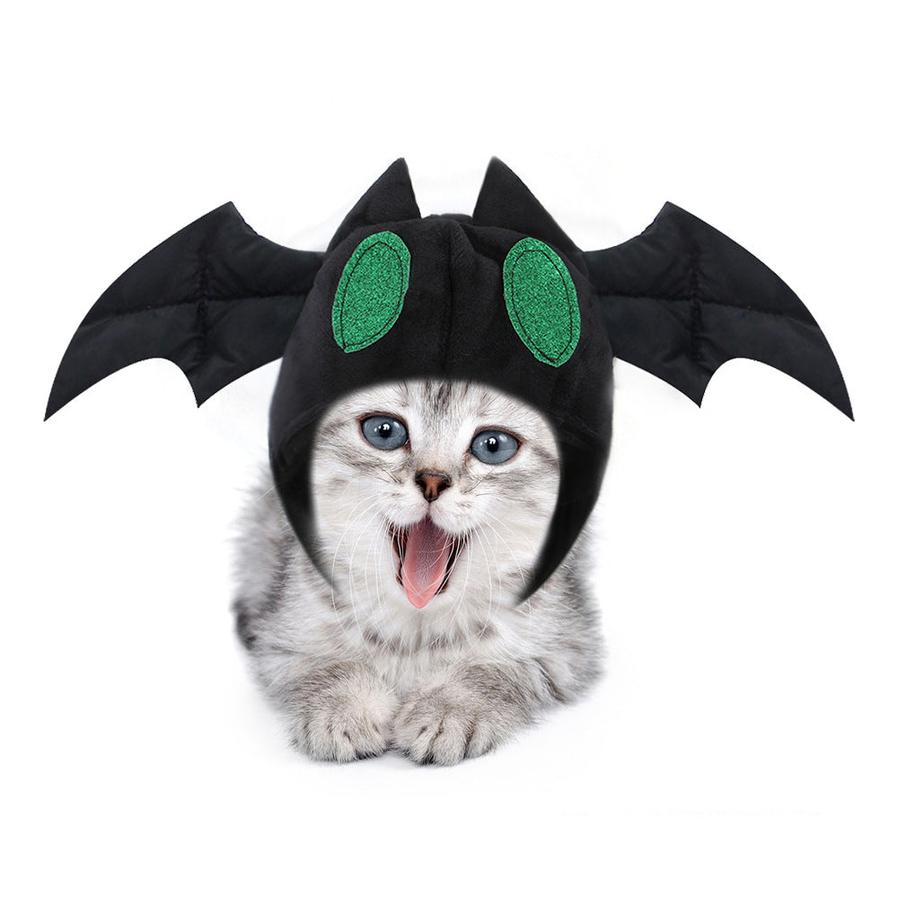 JMT-102666 Cartoon Black Bat Hat for Cats and Dogs - Wool Headdress Costume for All Seasons