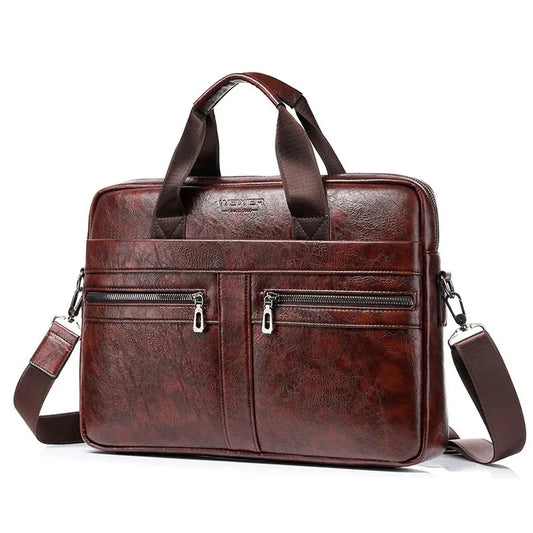 JMT-102666 Waterproof PU Leather Laptop Bag for Business Men with Stylish Design