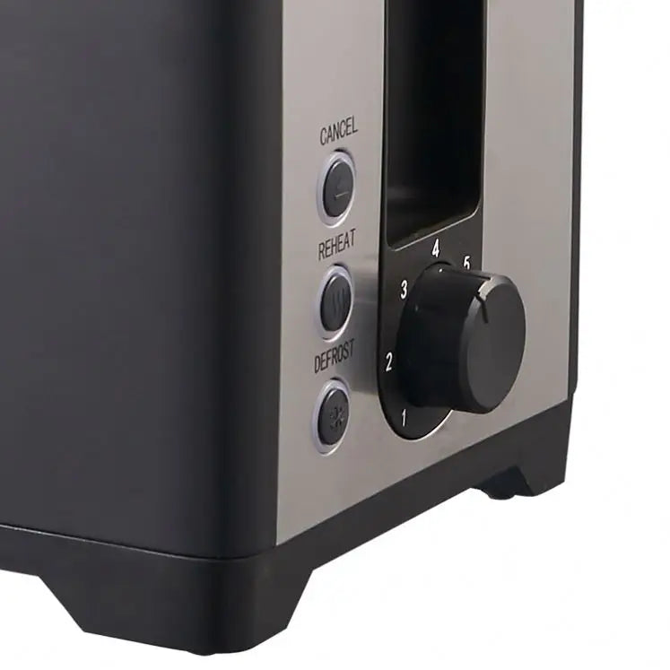 JMT-102794 Retro 2 Slice Portable Black Stainless Steel Toaster