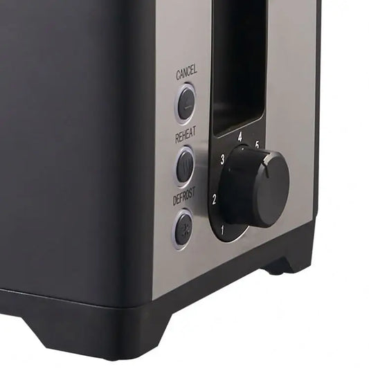 JMT-102794 Retro 2 Slice Portable Black Stainless Steel Toaster