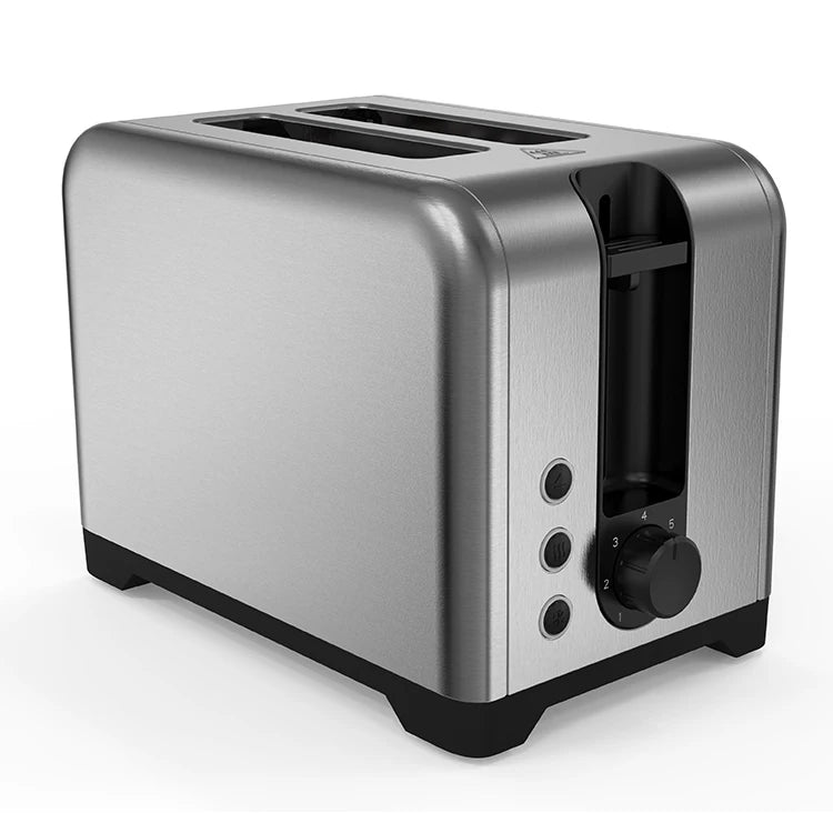 JMT-102794 Retro 2 Slice Portable Black Stainless Steel Toaster