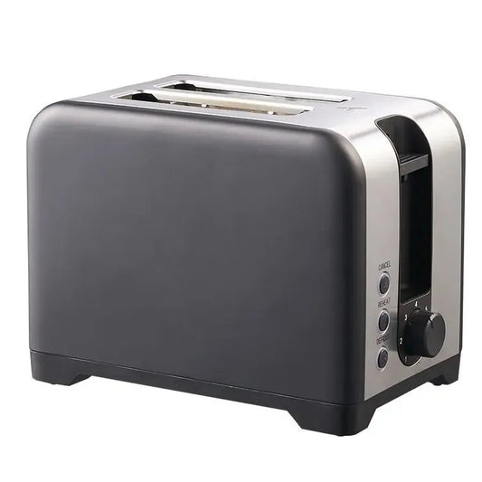 JMT-102794 Retro 2 Slice Portable Black Stainless Steel Toaster