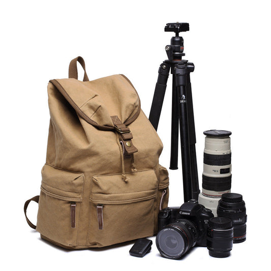 JMT-103178 Spacious Waterproof Canvas Shoulder Bag for SLR Cameras with Soft Handles