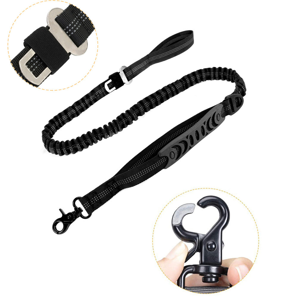 JMT-103498 Adjustable 4-6 FT Bungee Dog Leash with Car Seatbelt, Heavy Duty Reflective Design for Large and Medium Dogs