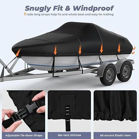 JMT-103626 Durable Marine Grade Waterproof Cover for Boats, UV Resistant Protection