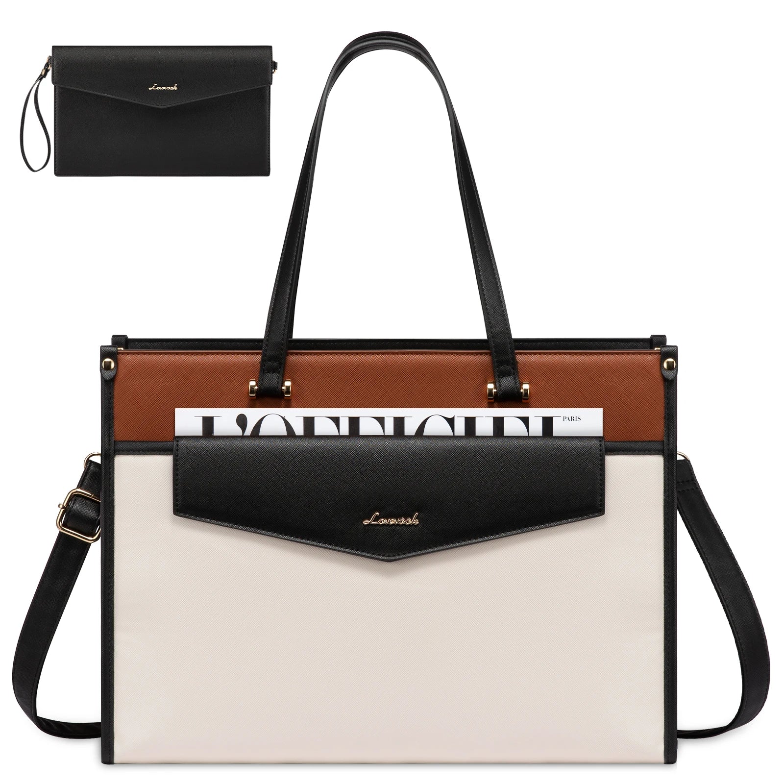 JMT-103818 Versatile 2-in-1 Laptop Tote and Shoulder Bag for Women, Ideal for Work, Travel, and School