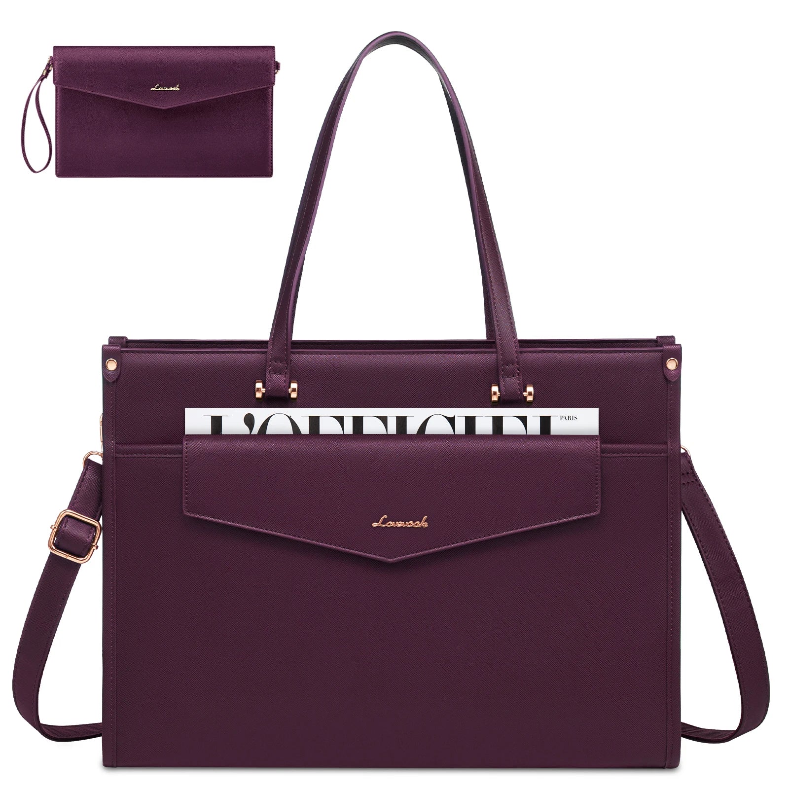 JMT-103818 Versatile 2-in-1 Laptop Tote and Shoulder Bag for Women, Ideal for Work, Travel, and School