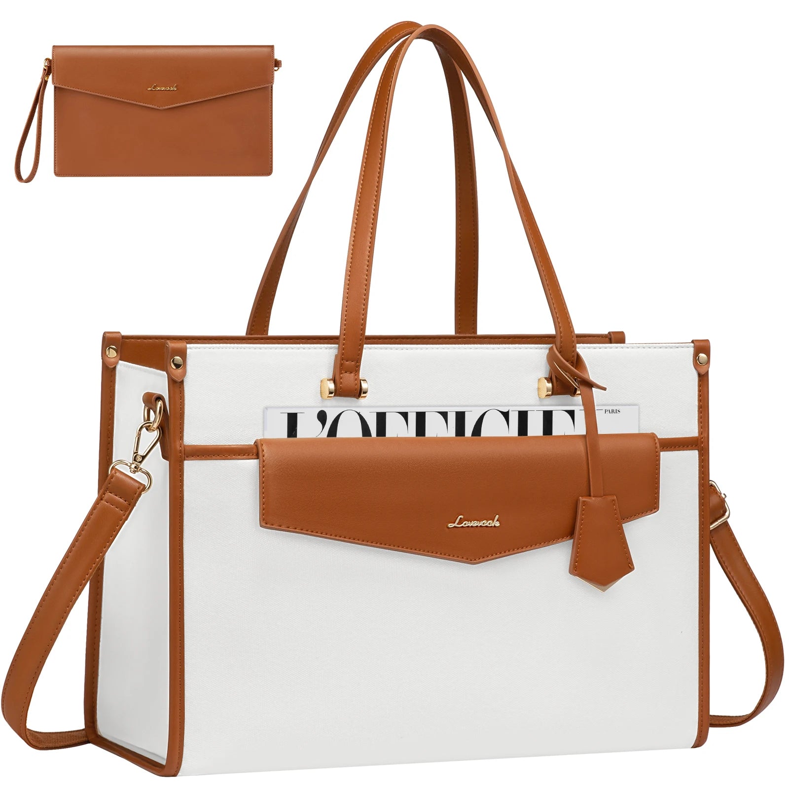 JMT-103818 Versatile 2-in-1 Laptop Tote and Shoulder Bag for Women, Ideal for Work, Travel, and School