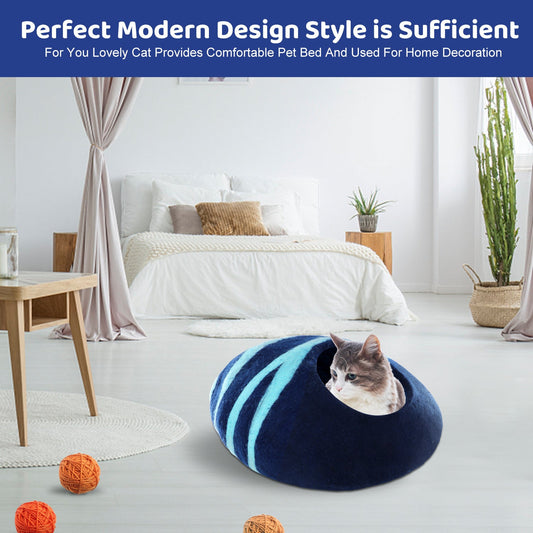 JMT-104458 Handmade Washable Merino Wool Cat House for Comfort and Relaxation