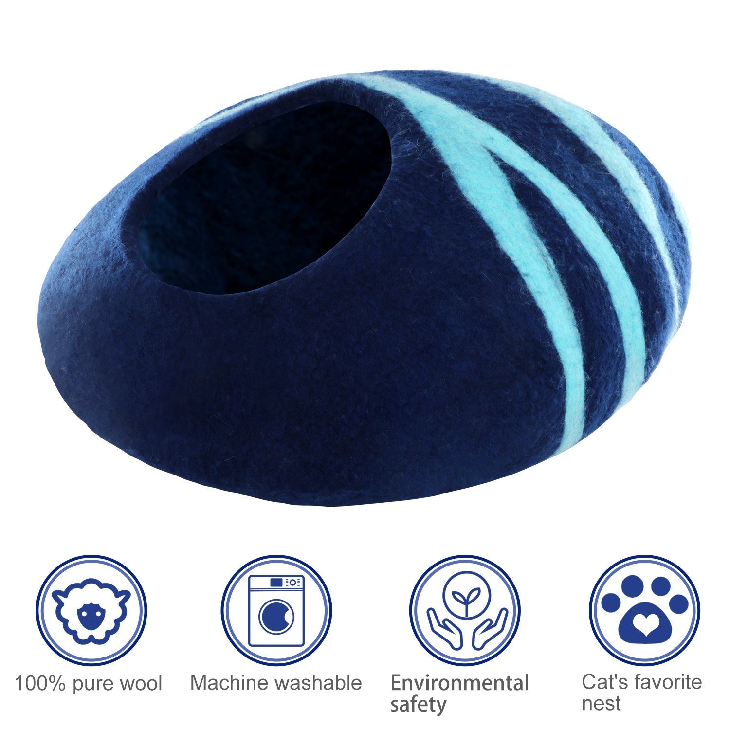 JMT-104458 Handmade Washable Merino Wool Cat House for Comfort and Relaxation