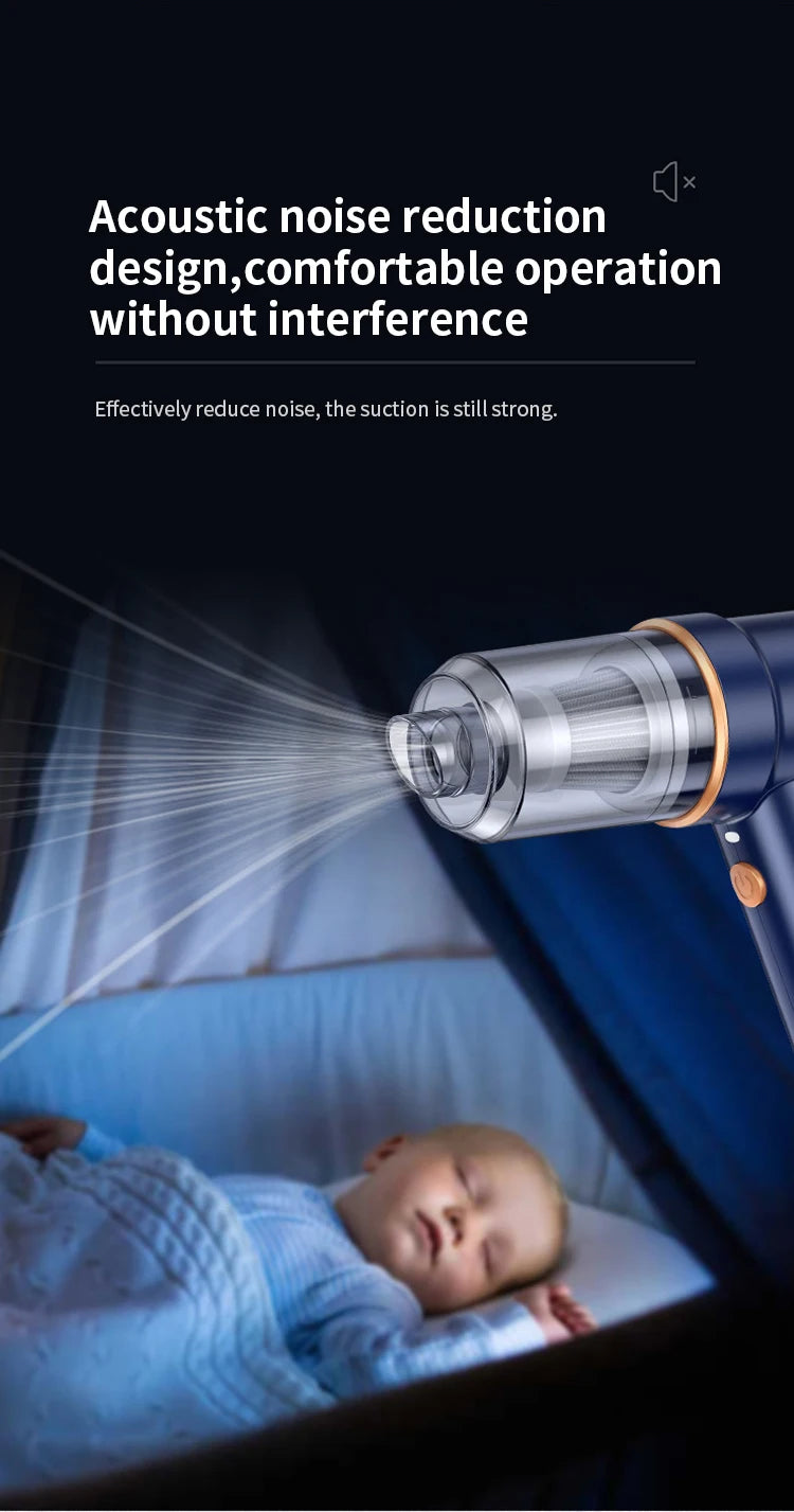 JMT-104458 Portable 2-in-1 Car Vacuum Cleaner with Strong Suction and Large Battery Capacity