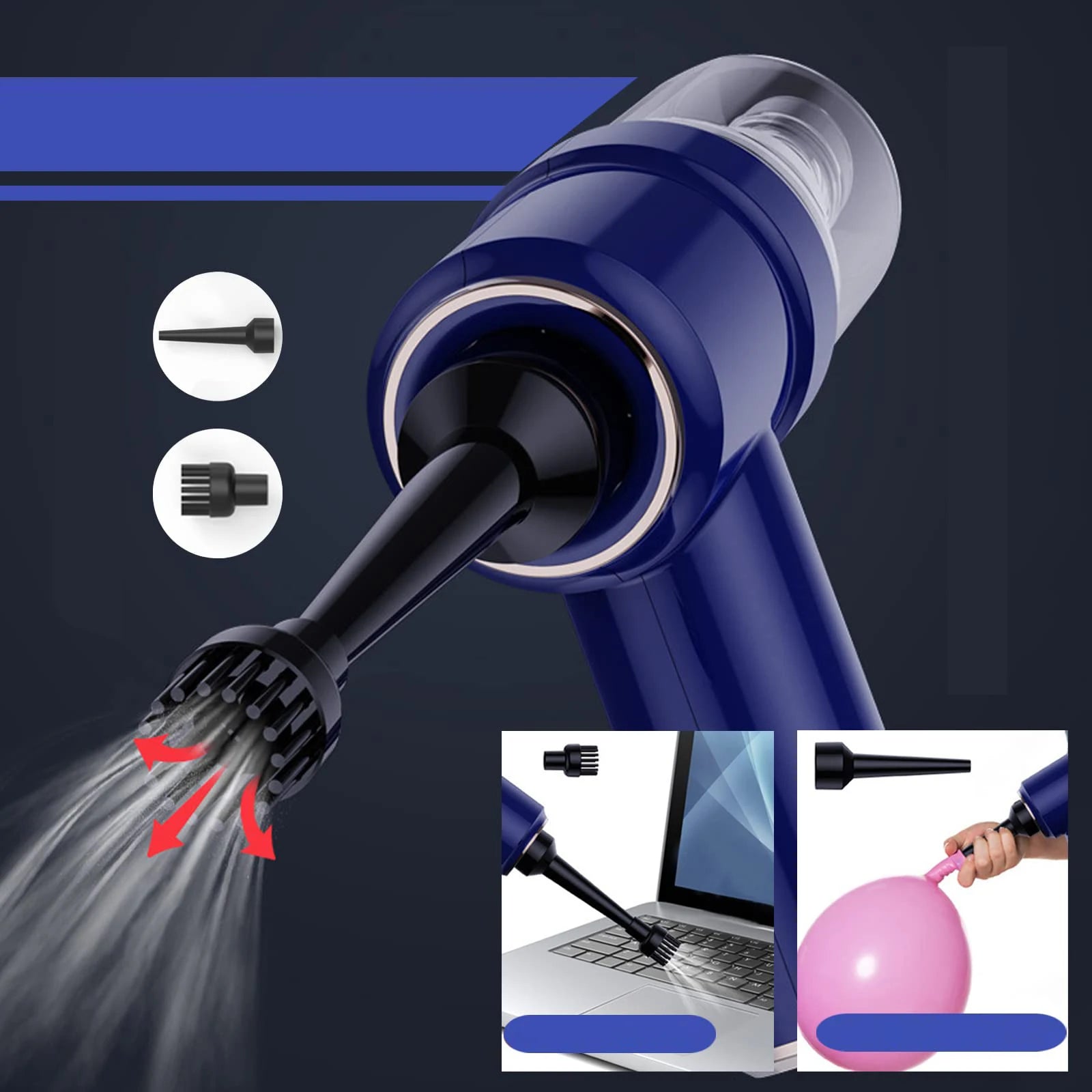 JMT-104458 Portable 2-in-1 Car Vacuum Cleaner with Strong Suction and Large Battery Capacity
