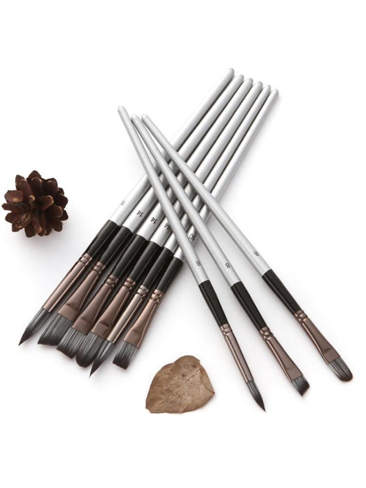 JMT-104586 24-Piece Nylon Hair Brush Set for Acrylic, Gouache, and Watercolor Painting with Scraper