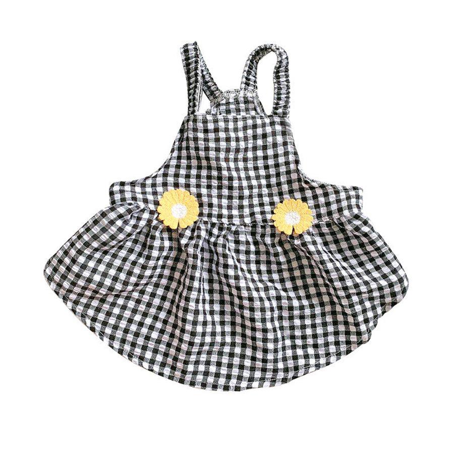 JMT-104778 French Bucket Tutu Skirt with Bubble Suspenders in Black/White and Green/White Lattice Patterns