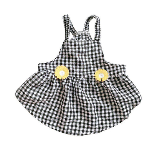 JMT-104778 French Bucket Tutu Skirt with Bubble Suspenders in Black/White and Green/White Lattice Patterns