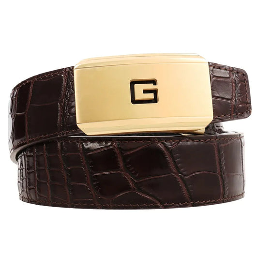 JMT-104906 Men's Leather Belt with Customisable Steel Buckle, Model LY36-61502-8