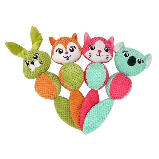 JMT-104970 Cute Plush Rabbit and Squirrel Chew Toys for Dogs - Soft Anti-Bite Fabric