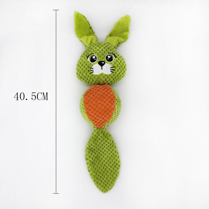 JMT-104970 Cute Plush Rabbit and Squirrel Chew Toys for Dogs - Soft Anti-Bite Fabric