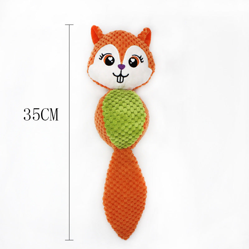 JMT-104970 Cute Plush Rabbit and Squirrel Chew Toys for Dogs - Soft Anti-Bite Fabric