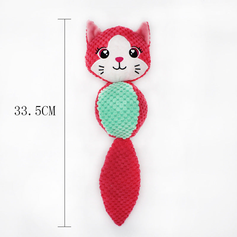 JMT-104970 Cute Plush Rabbit and Squirrel Chew Toys for Dogs - Soft Anti-Bite Fabric